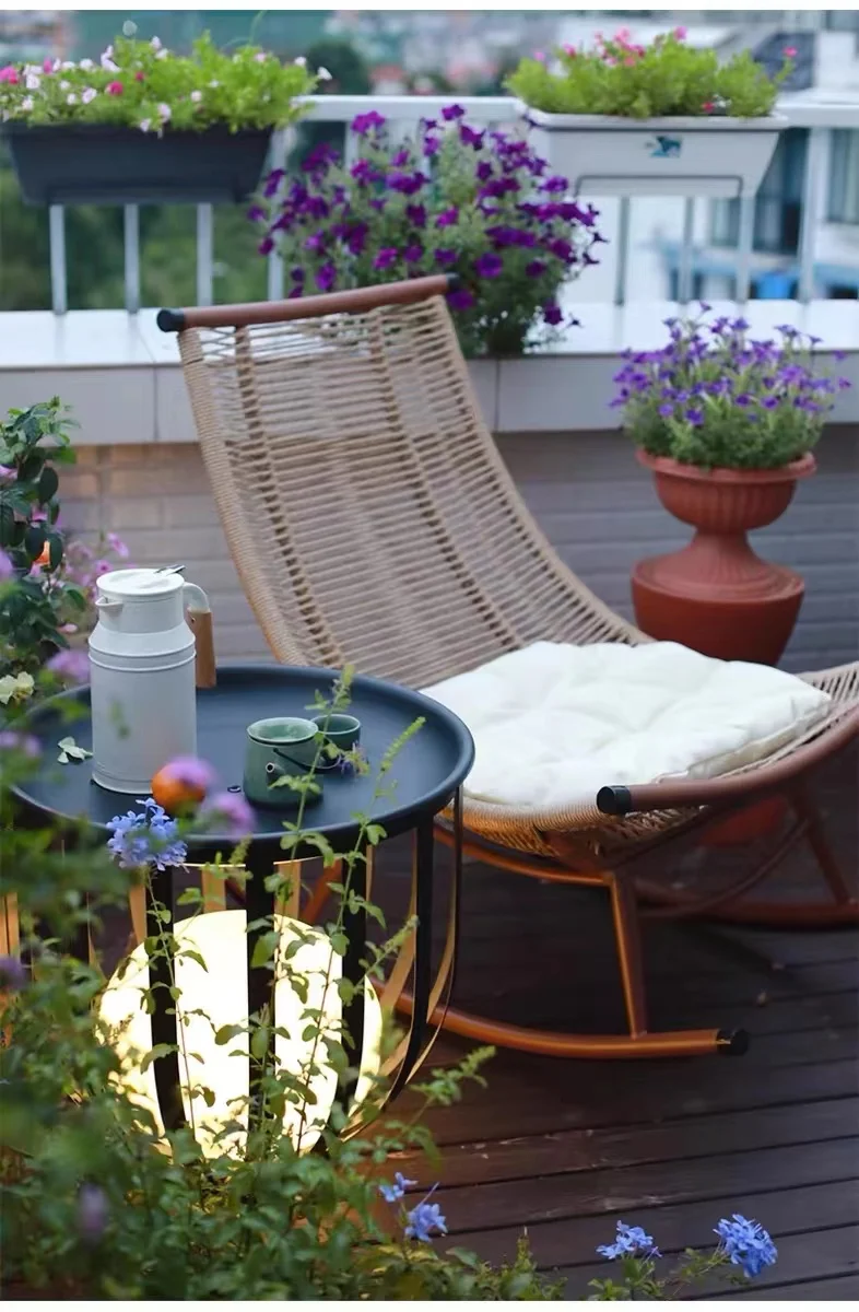 Portable Leisure Ways Rocking Chair Sofa Balcony Rocking Chair For