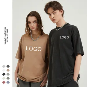 Spring Summer New Heavyweight 100% Cotton Loose Vintage t Shirt Custom Men Vintage Oversized Tshirt