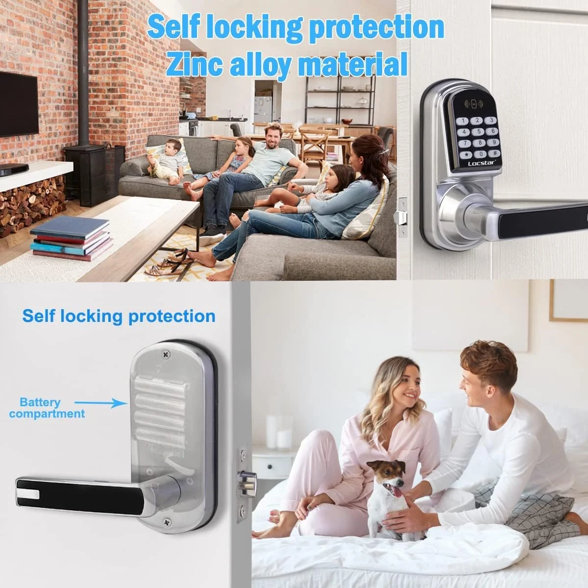 Locstar Password S50 Card Unlocking Small Size Electric Door Lock From Shenzhen Professional Production Smart Lock Factory