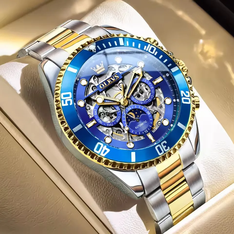 OLEVS 6715 Chronograph Mechanical Sports Business Watch