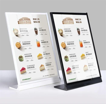 Customize Tabletop Advertising Light For Retail Store Counter-Top Acrylic Led Illuminated Menu Sign Holder