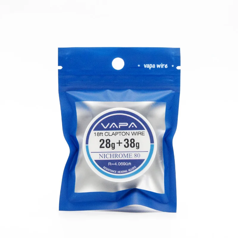 VAPA Ni80 18 Feet Electric Heating Resistance Wire Nichrome80 Fused Clapton  28ga+38ga Nickel Alloy