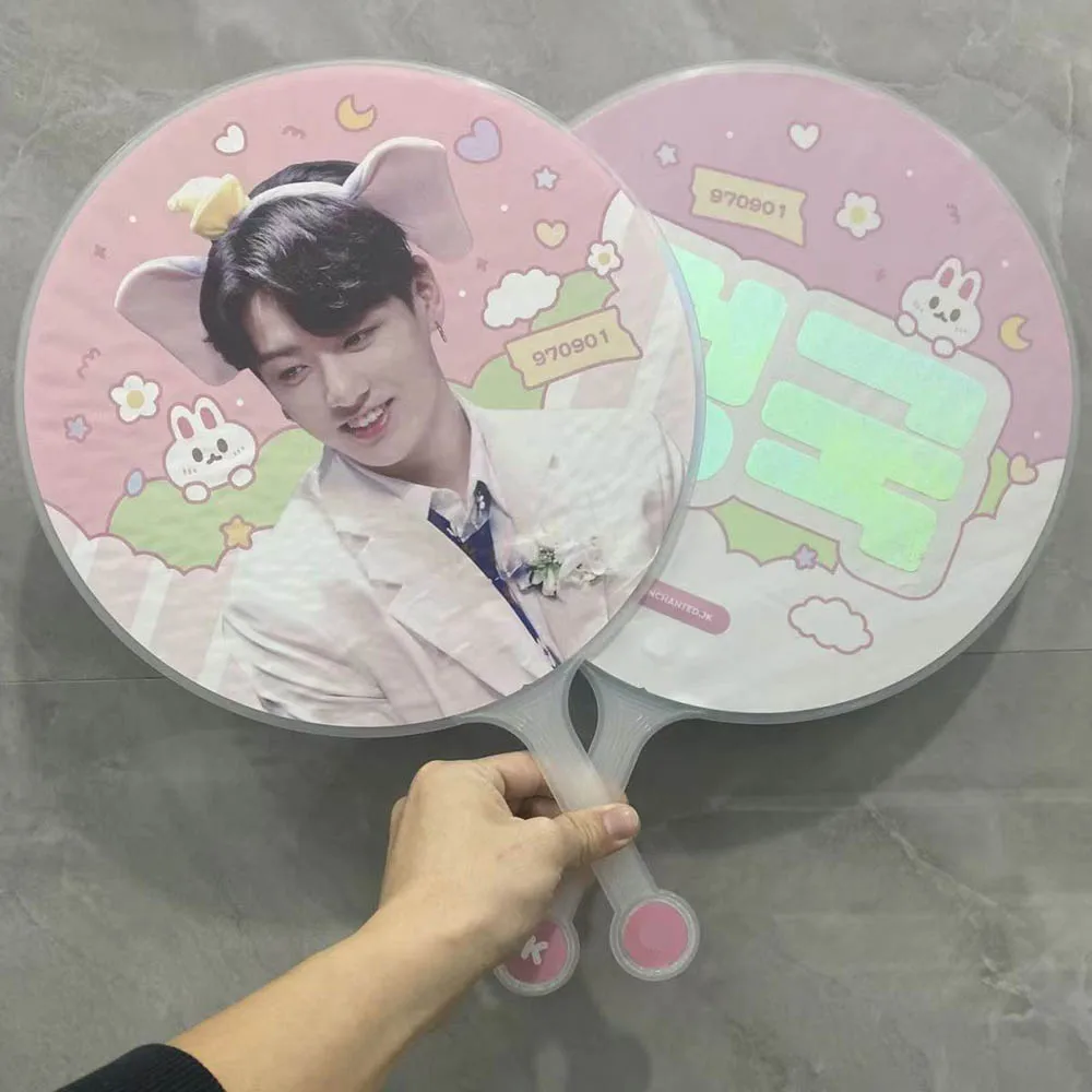 Custom Korean Group Kpop Picket Personalized Plastic PVC Mini Hand Fan