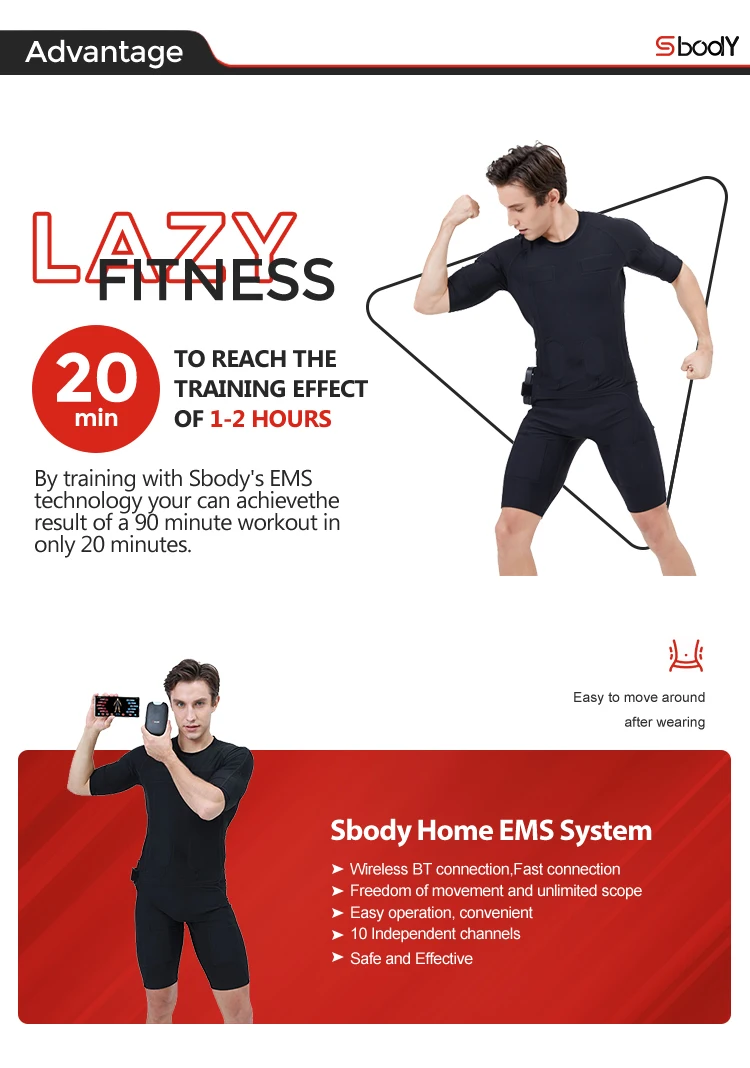 Wireless EMS Training Device Electrical Muscle Stimulation Exercise System With EMS Suit Underwear Set Home Use