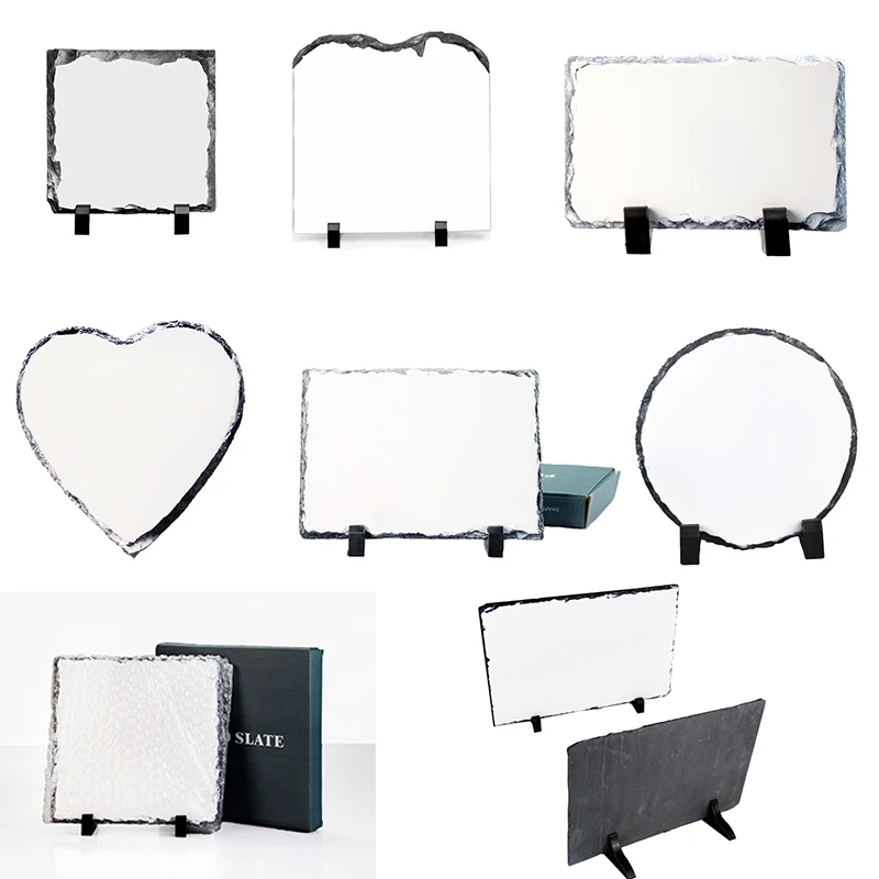 Heart Shape Diy Picture Frame Sublimation Blank Rock Slate Photo Frame
