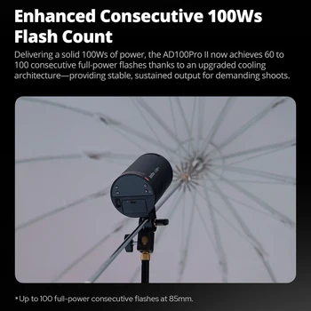 Godox AD100 ProII 100Ws 2.4G TTL Photography Flash Strobe 1/8000 HSS Pocket Flash Light for Portrait and On-Location Photography detail image