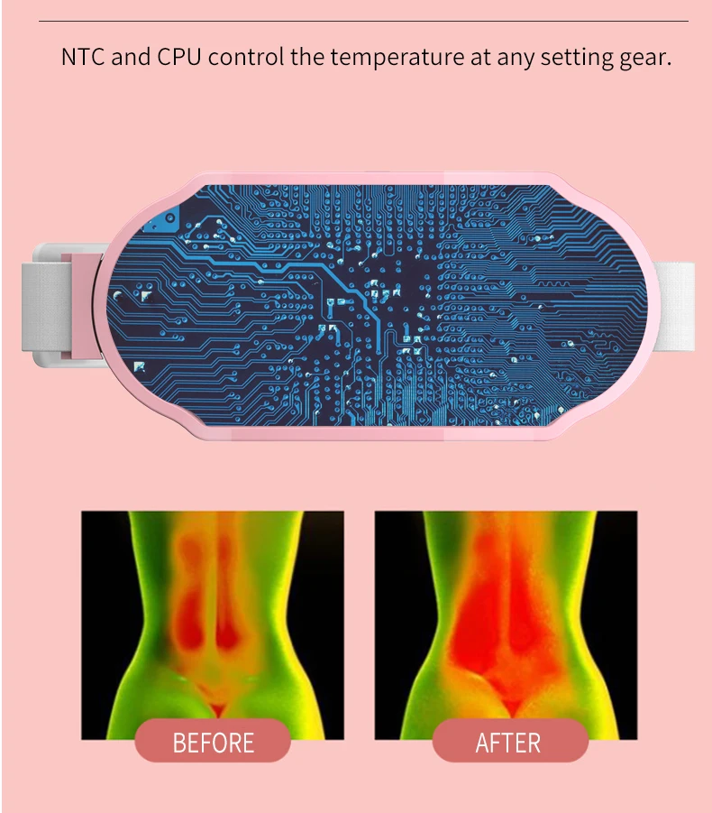 Oem Factory Graphene Far Infrared Heated Waist Massage Belt Automatic