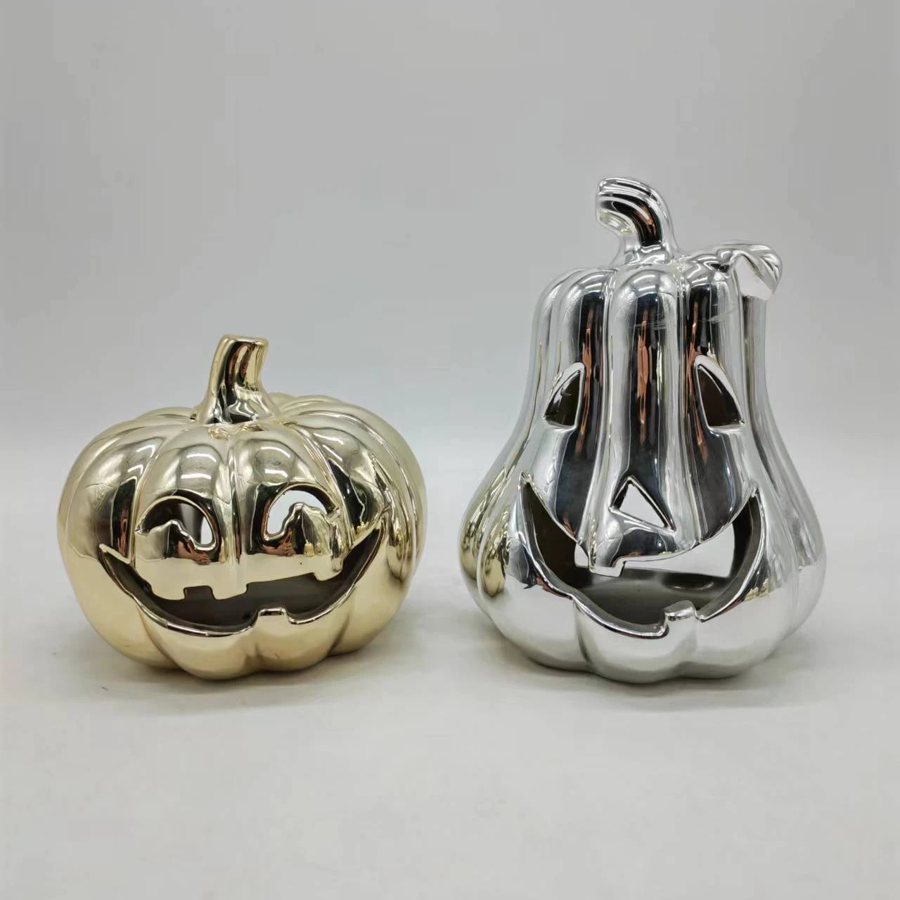 Handmade personalized halloween pumpkin ceramic pumpkins wholesale decoration light up ornaments