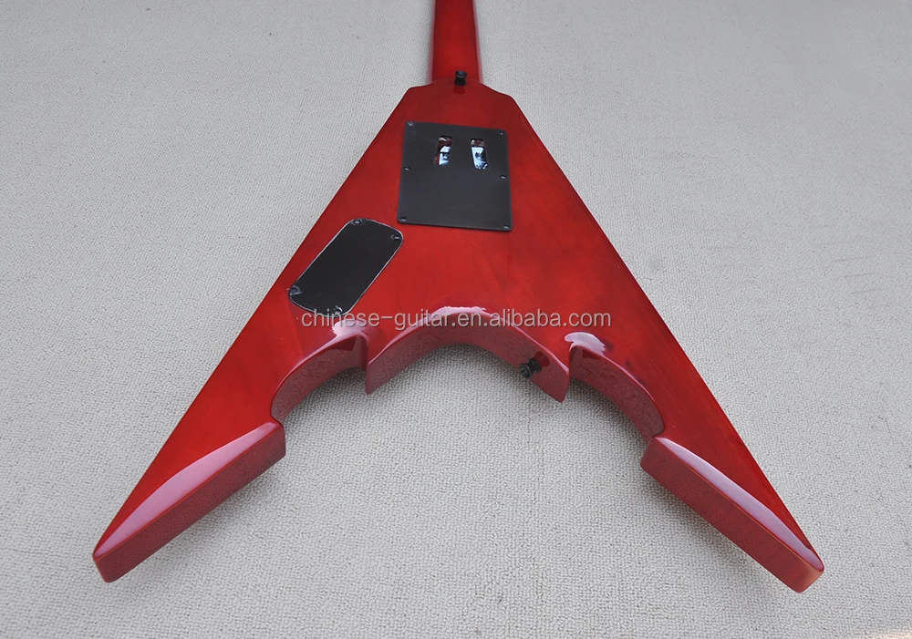 Flyoung Red Flying V Shape Electric Guitar 7 Strings  Electric Guitar OEM Guitars