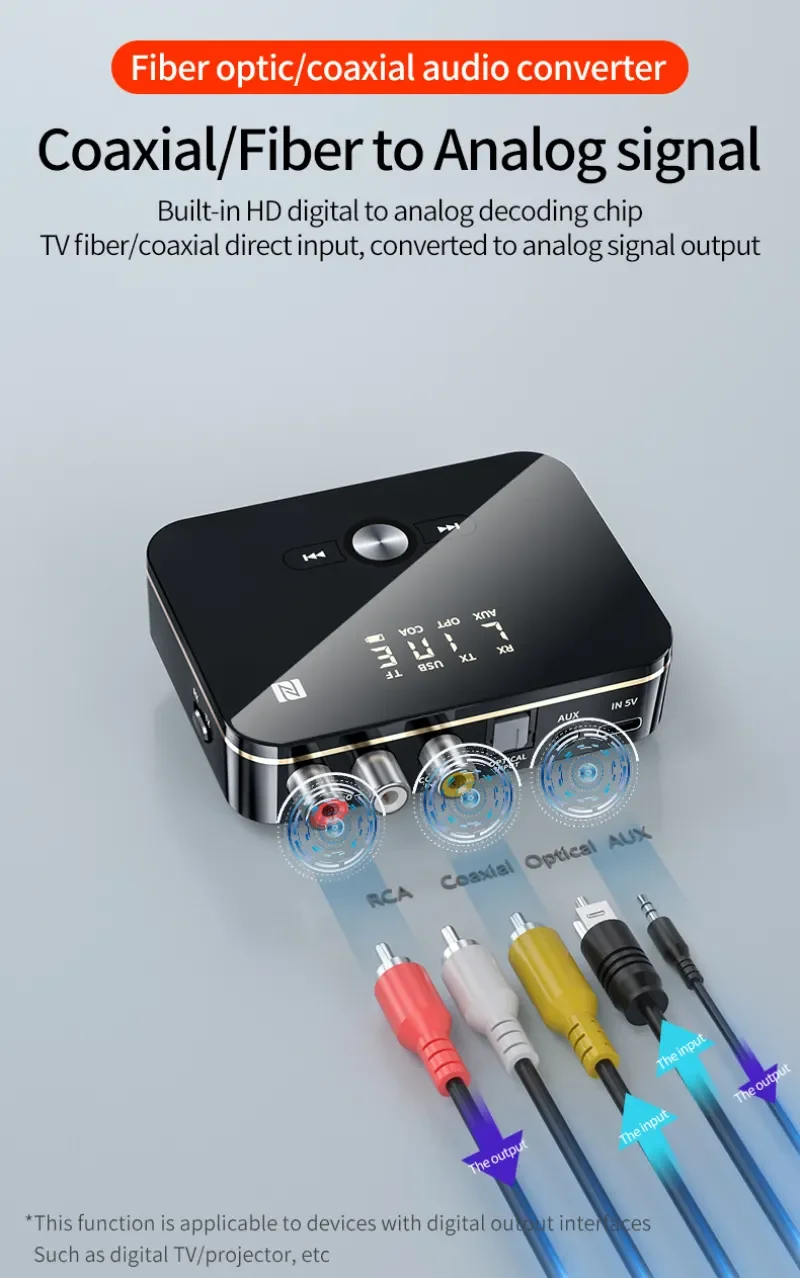 Factory Wholesale BT5.0 Transmitter Receiver Video Switcher USB Extender Switch Dongle Wireless Audio Adapter for TV