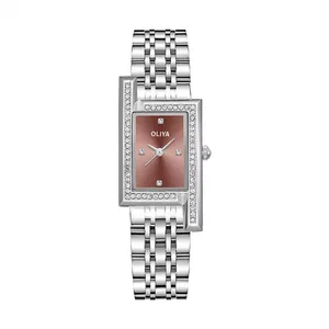 Wholesale Oliya Classic Watches Luxury Quartz Watches for Ladies High Accuracy Rectangular Wristwatches Retro Irregular Shape