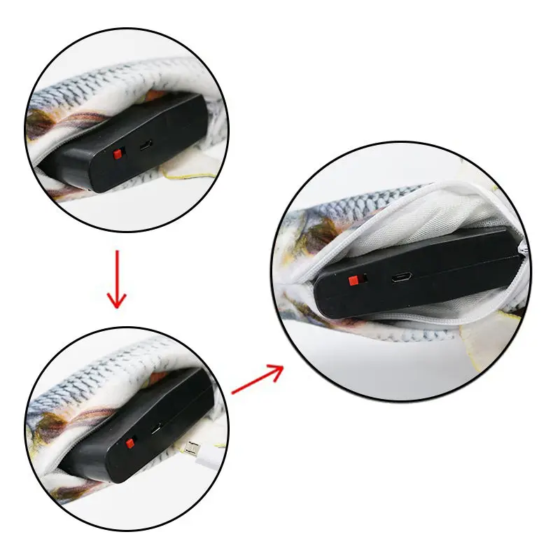 Usb 3d Soft Plush Simulation Dancing Moving Catnip Floppy Automatic Electric Chew Pet Interactive Fish Cat Toy for Cats