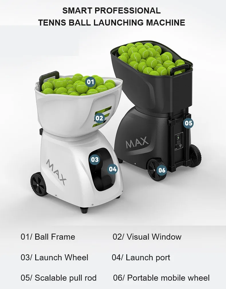 Factory Price Practice Training Lanching Throwing Ball Tennis Automatic Ball Machine Kesun Smart Max C manufacture