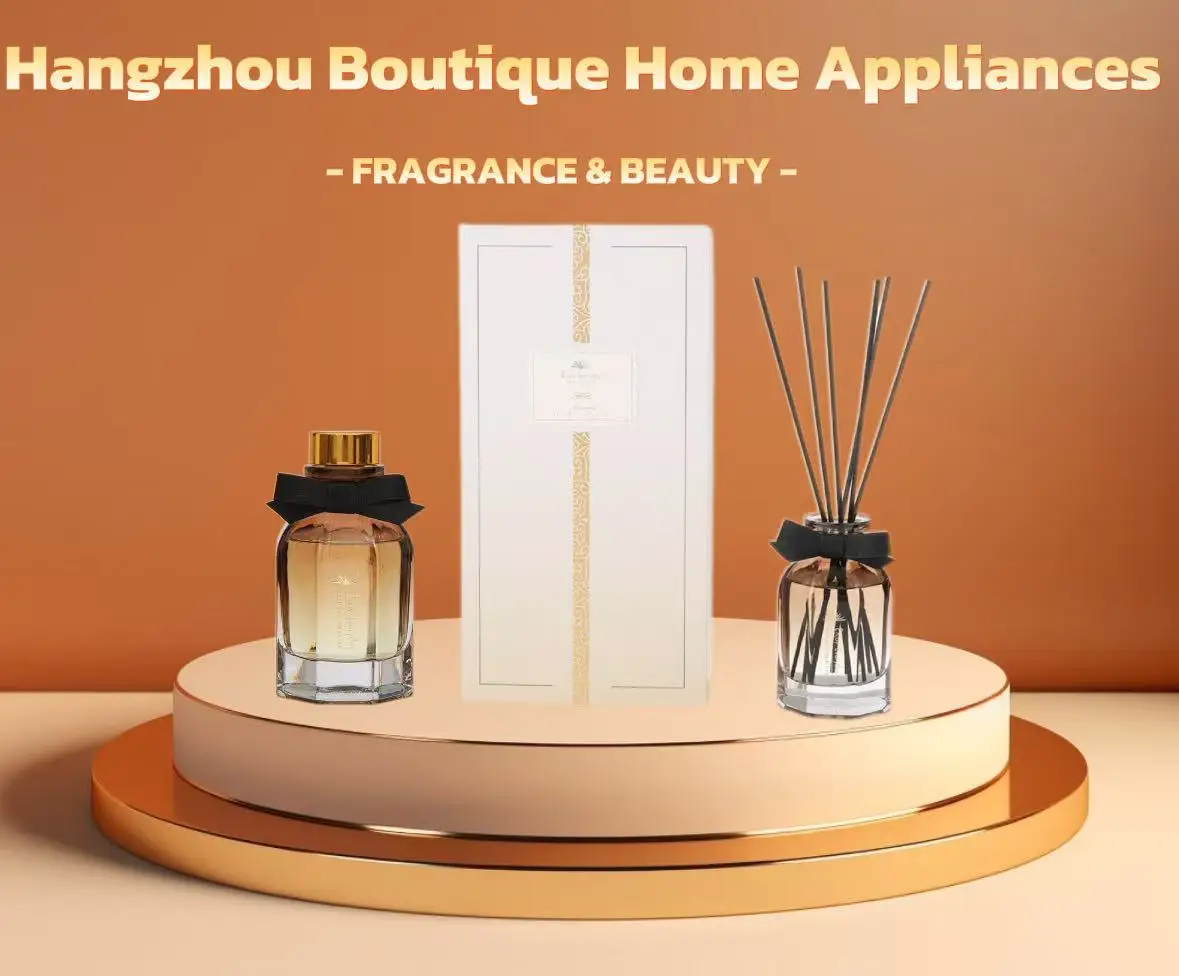 product high end luxury amber gradient bottle wholesale glass bottle hard box gifts reed diffuser sets for gift-0