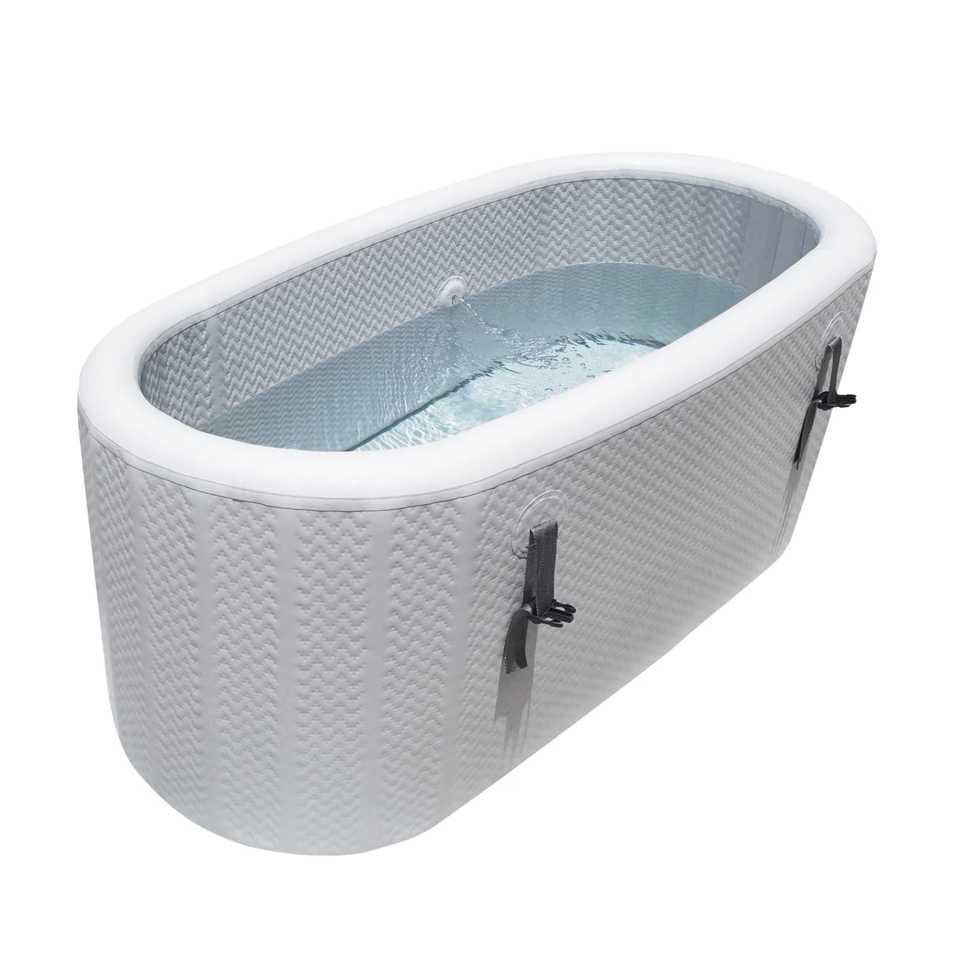 Customize Grey Drop Stitch Fabric Inflatable Ice Bath Tub  Plunge for Health Recovery