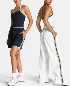 3PCS Customized Wholesale Active Yoga Set for Girls Pink Vest Shorts Suit Workout Women Sport Fitness and Gym Sets