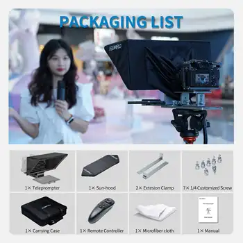 FEELWORLD OEM Customizable TP16 Teleprompter: 16" Horizontal/Vertical Tablet Ready, Logo Imprint Service, Bulk Orders product image