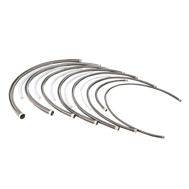 Acid Resistant Connectors Flange Flexible Metal PTFE Stainless Steel Braided Hose