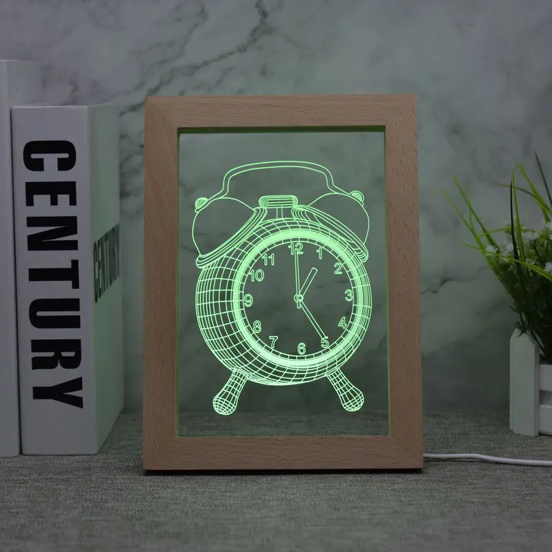 Wooden Vintage Photo Led Frame For Photo Wooden 3d Acrylic Photo Frame