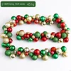 Guirlande de rotin boules rouge et vert de 1,80 m