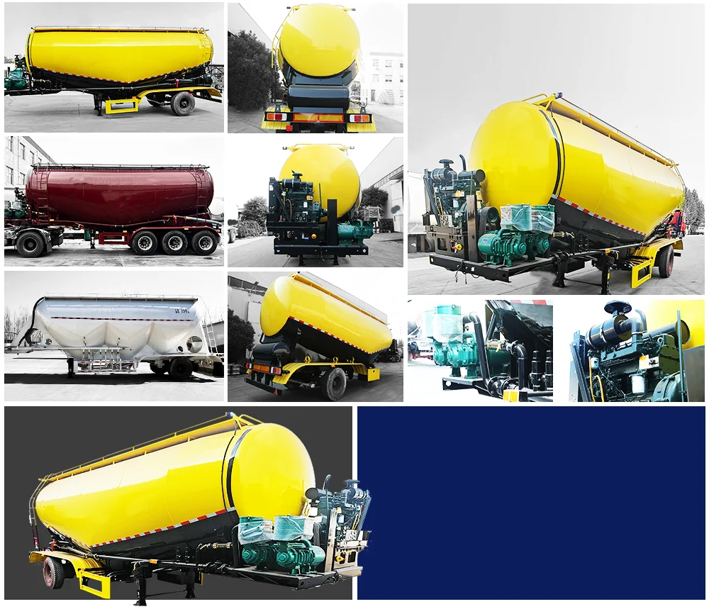 40 35 cbm цементный Bulker дизельный двигатель зернистый сухой порошкообразный прицеп для