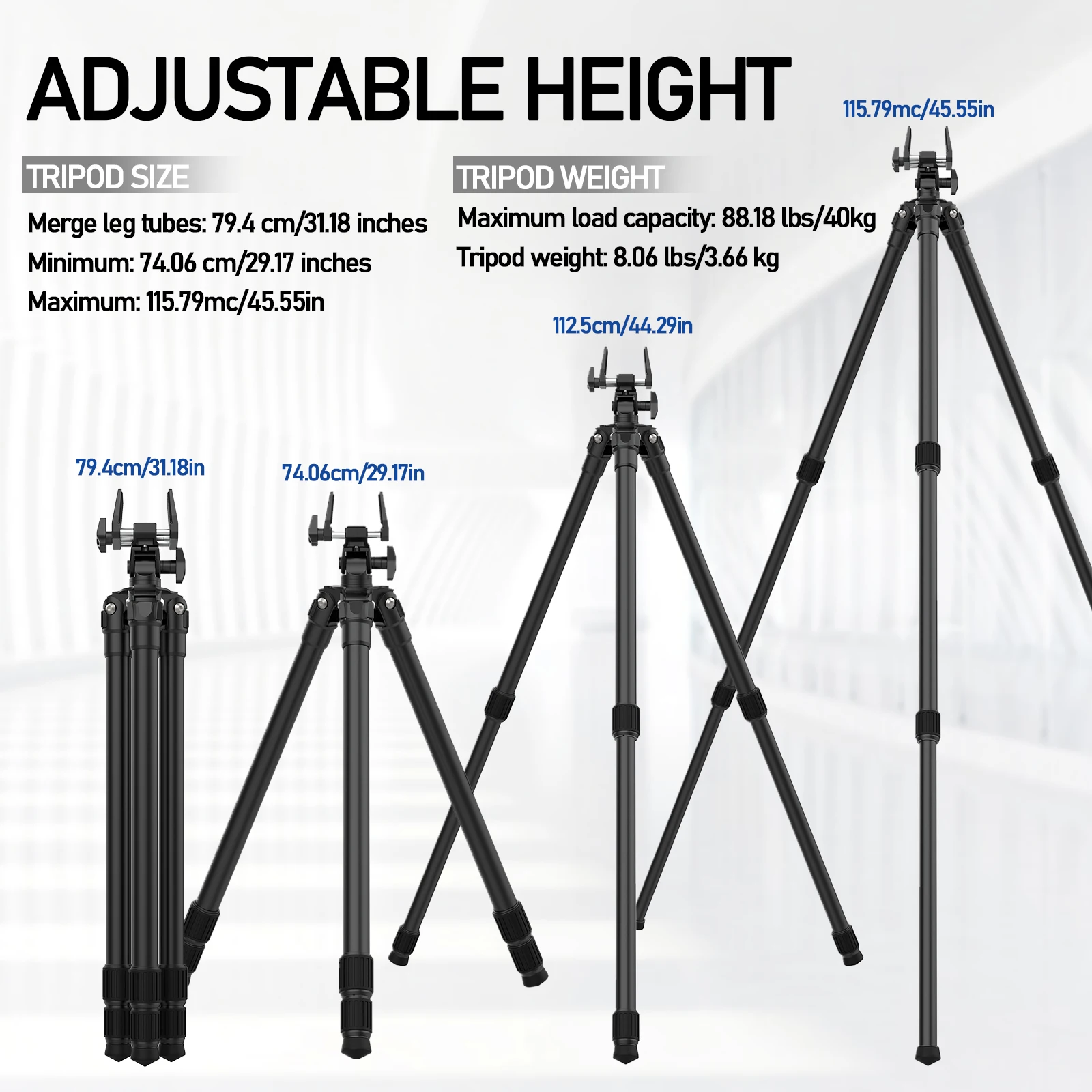 Aluminum Alloy Shooting Tripod Hunting Crossbow Rest Heavy Duty Tripod With Solid  Clamp