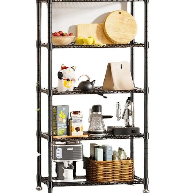 5-Layer Adjustable Metal Shelf for Store Home Warehouse