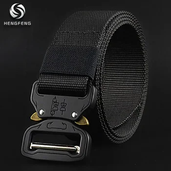 2020 Men Knit Gym Wide Weight Nylon Fabric Tactical Webbing Sport And Black Military Belt logo belt luxury men's belts