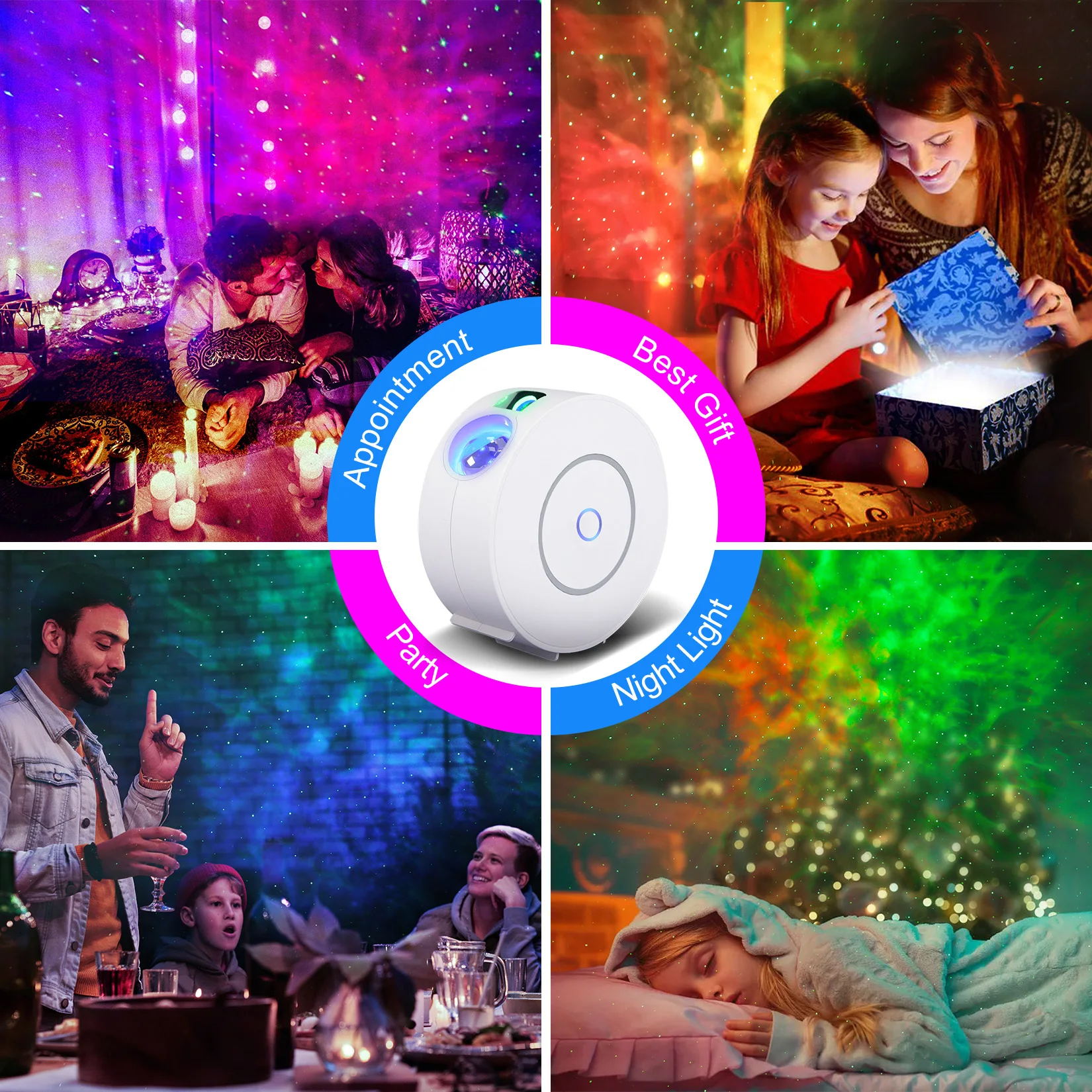 NANXIN Upgrade Smart WIFI  Projector 3 in 1 APP Control Starry Sky Star Projector