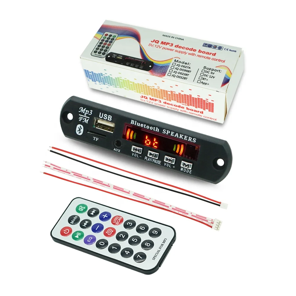 Audio Player MP3 USB Bluetooth Module Wireless Bluetooth Radio FM Folder Record Board 12V