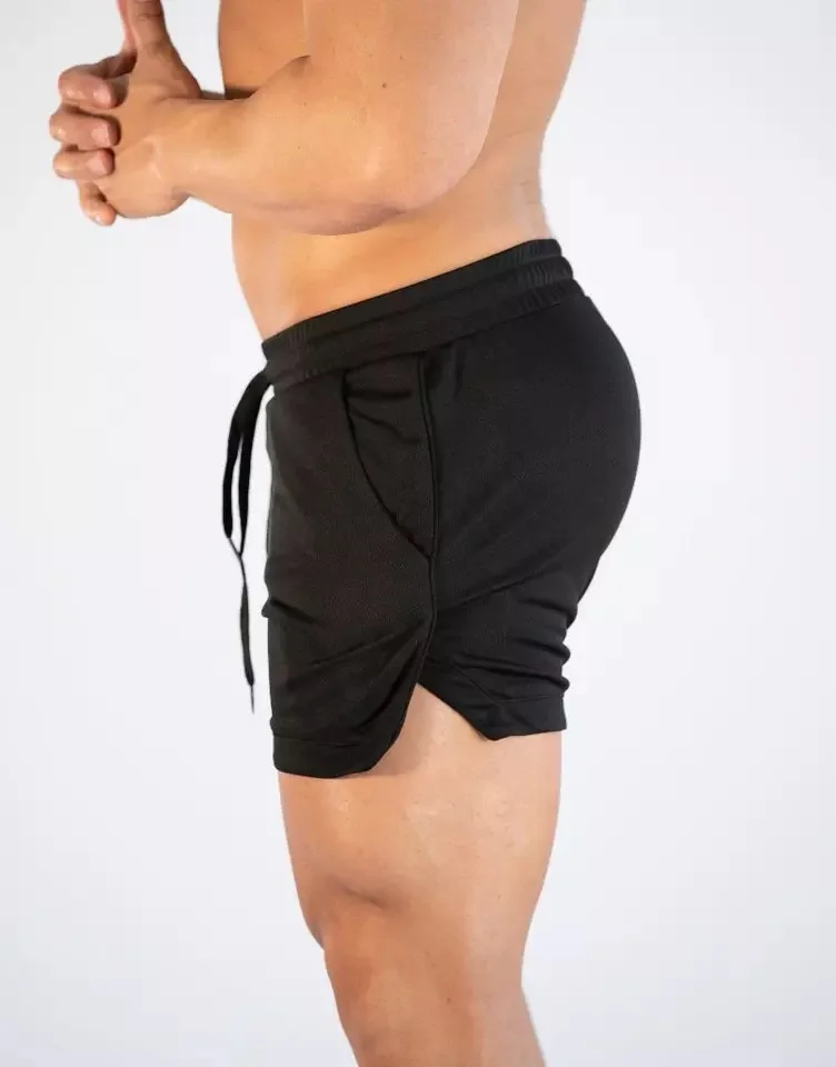 pantaloncini da palestra traspiranti ad asciugatura rapida con tasche da spiaggia da corsa in poliestere da allenamento407_voghion.com