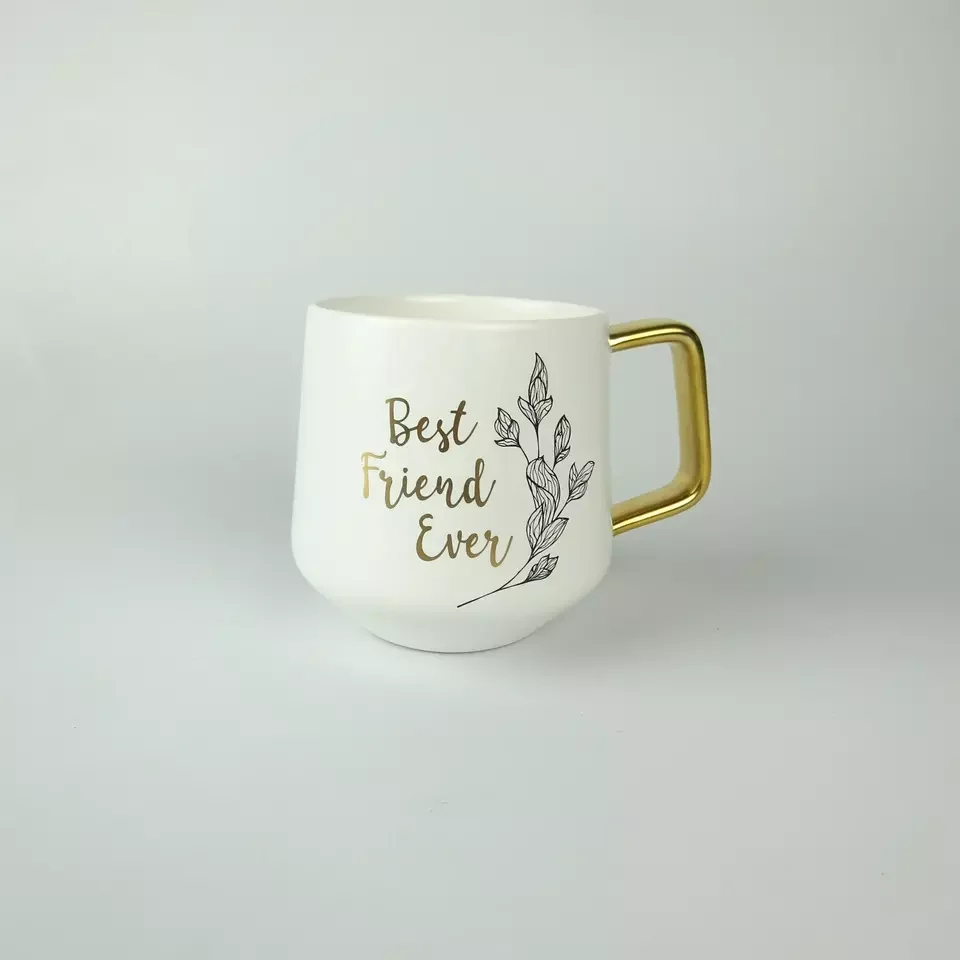 Wholesale Eco-Friendly Porcelain Gold Rim Mug Safe Reactive Glaze Ceramic Coffee Tea Latte Espresso Cappuccino Cup for Gifts supplier