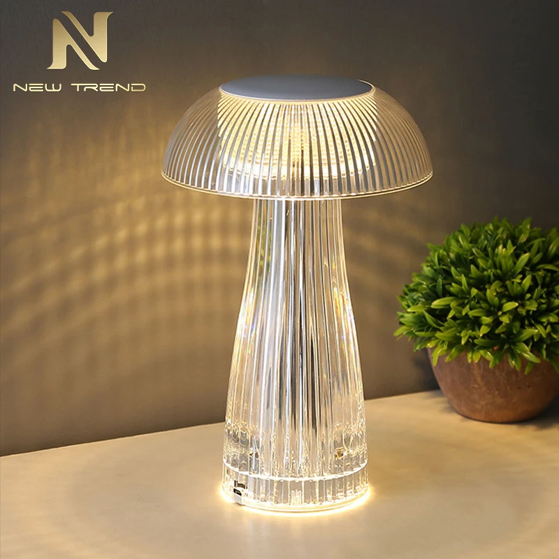 DXZP07 Contemporary Indoor Decoration Jellyfish Night Light Home Bar Party Dimming Modern LED Rechargeable Table Lamp