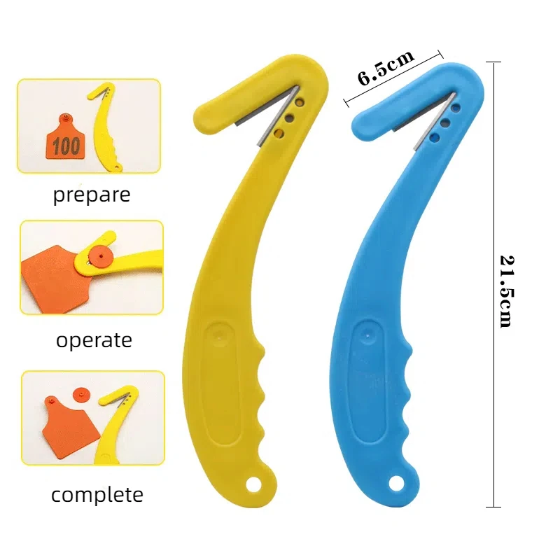 Animal Ear Tag Removal Tools Pig/cattle Ear Tag Cutting Knife Blue Plastic Tag Remove Device