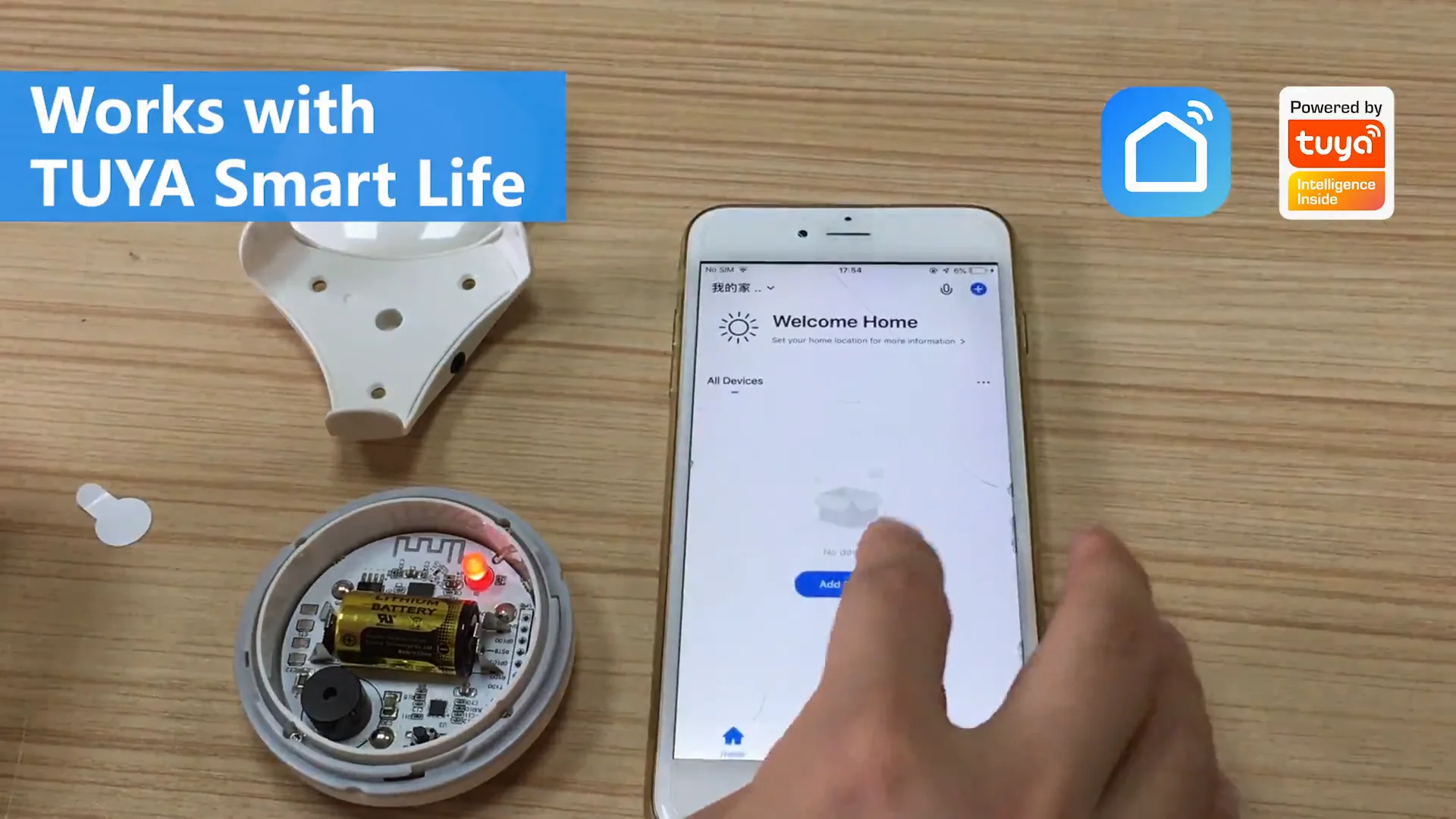 Tuya App Smart Life Remote Control Wireless Water Leak Detector Alarm