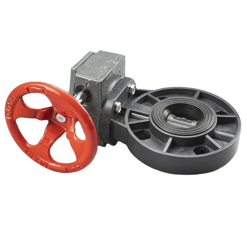UPVC Pntek Plastic Double Flexible Flange Connection Manual DN400 Butterfly Valve Pvc 10 Inch for Control Flow Water
