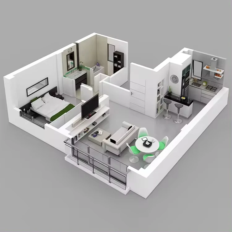 2024 New Design Light Steel Structure Prefabricated Luxury  Prefab House House Prefabricated Homes Villas