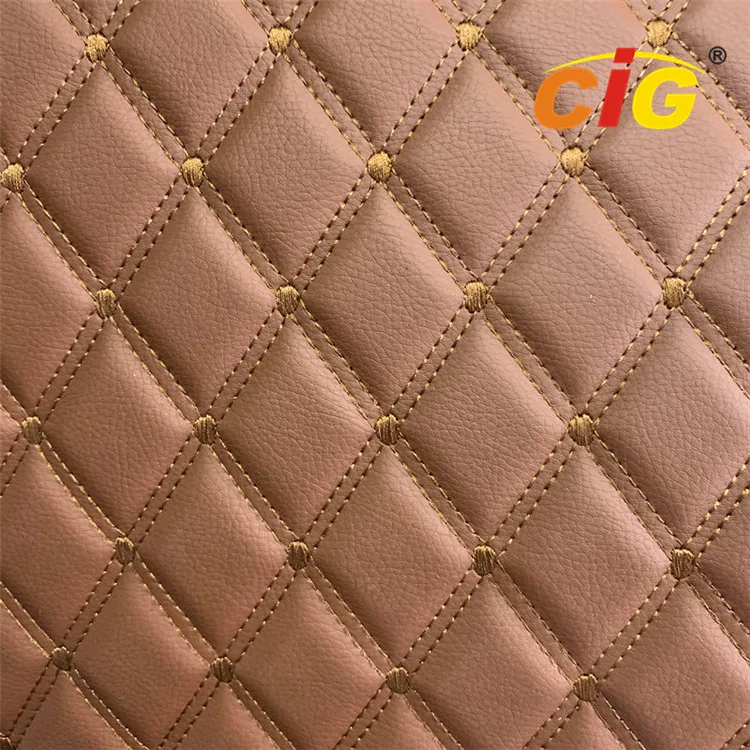 Car Floor Car Seat Embroidery PVC Leather with Foam and Non-Woven Fabric -  China Synthetic Leather and Synthetic Car Leather price