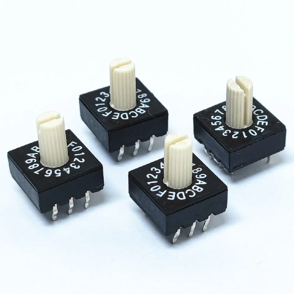 Dip Switch 6 Pin 10x10mm Top Actuated 16 Position Rotary Dip Switch