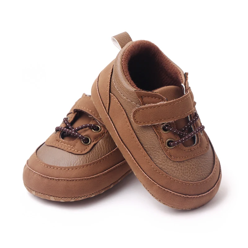 Hook&loop Design Soft PU Leather Baby Toddler Infant Shoes for Boys supplier