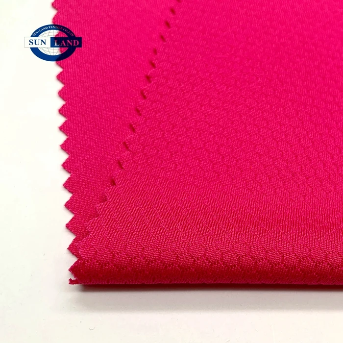 Sportswear Material100% Quick Dry Tech Polyester Yarn Knitting Breathable Honeycomb Athletic Mesh Fabric