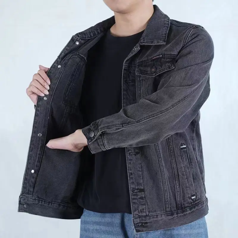 Spring Wear Fashion Denim Jacket for Men Custom Cotton Jeans Plain Jacket