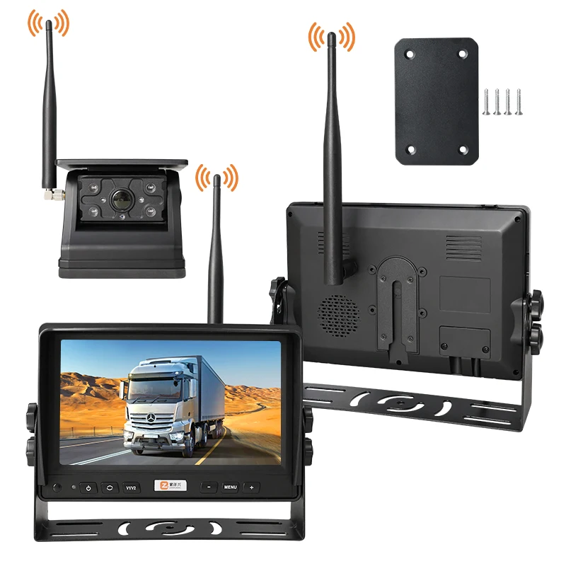 Customized Magnetic Solar Wireless Backup Camera and 5inch Monitor Kits  Perfect for Trailers Fifth Wheels RVs  and More