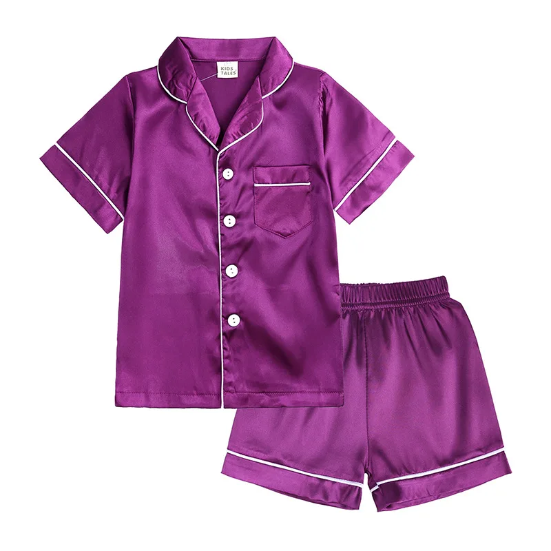 Custom Satin Silk Mommy and Me Pajamas Family Matching Outfits for Summer  XL Size Family Pajamas