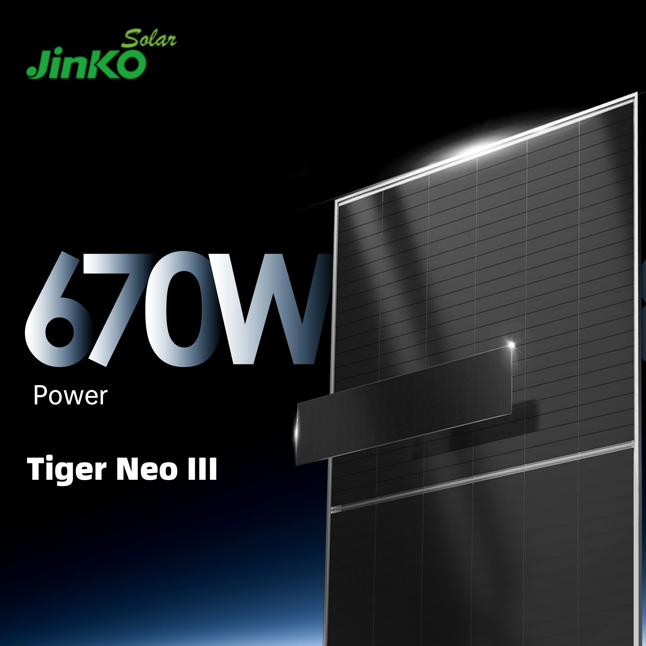 Jinko Tiger Neo 3.0 Bifacial Solar Panel 650W-670W, N-Type TOPCON