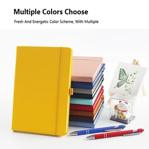 High Quality Business Office Lined Personalized Printed Note Book PU Leather Custom A5 Hardcover Notebook with Logo