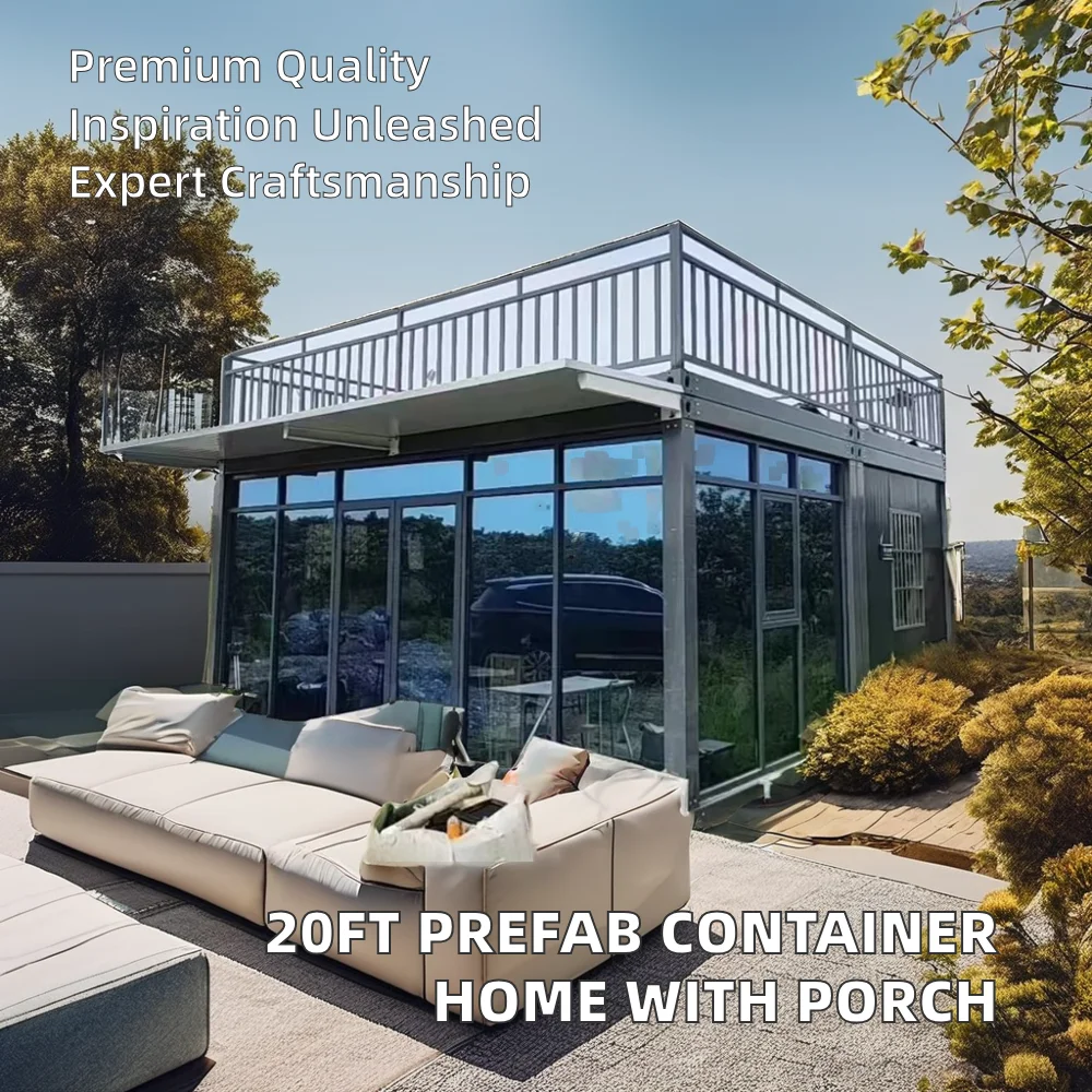 20Ft Fast-Constrcted Prefab Container Haus Assembled Modular Mobile Living House with Porch for Apartments Malls or Hotels