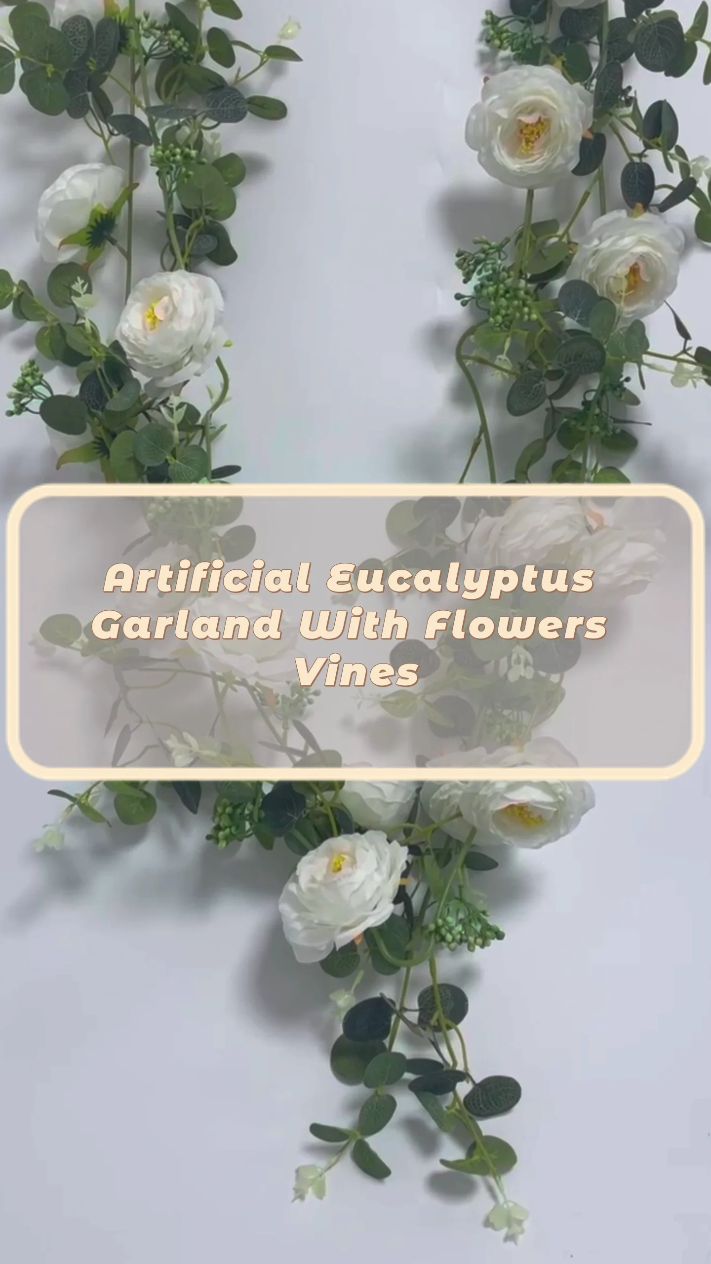 Wholesale Artificial Eucalyptus Garland With Silk White Flowers Vines