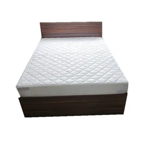 Stock Material Cheap 90GSM Microfiber Quilted Waterproof Mattress Protector Cover With 140GSM Filling