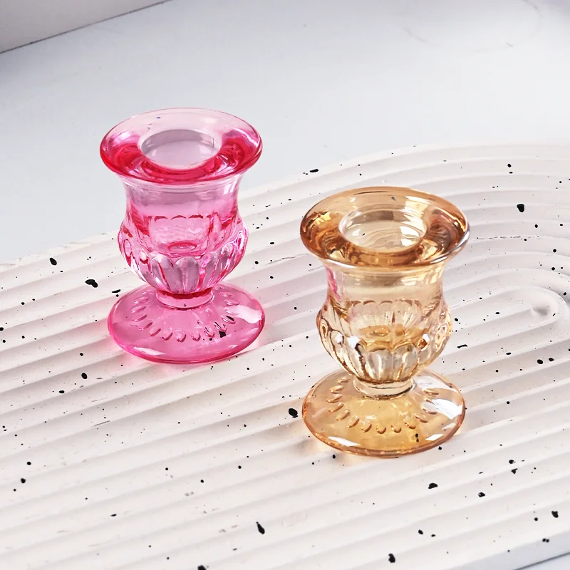 product portable glass candle holder for candlestick wedding home decoration table suitable for both sides candle holders-13
